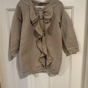 Chloe Kids Beige Sweatshirt Ruffle Dress